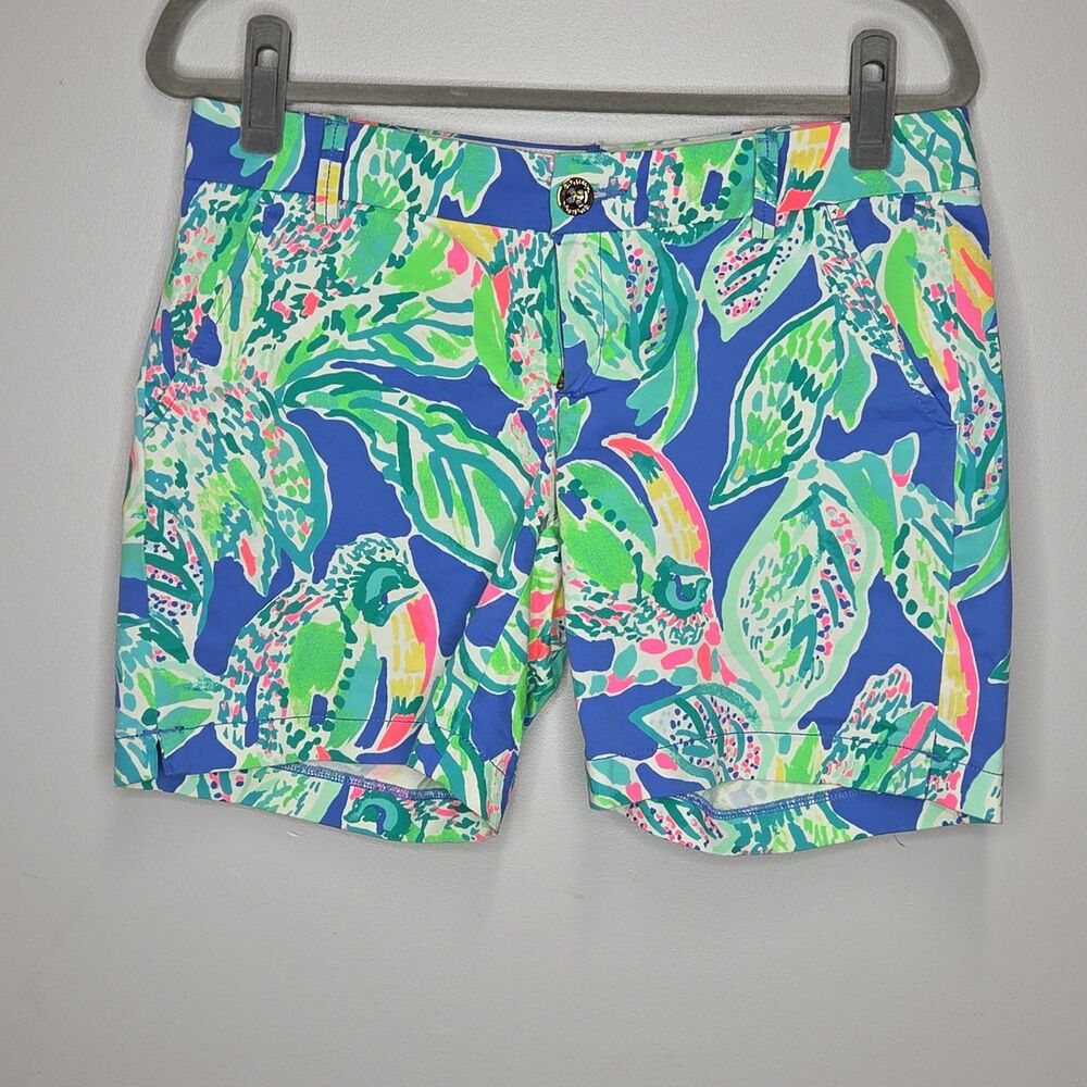 Lilly Pulitzer The Jayne Shorts Joy Ride Deep Indigo Abstract Swirl Chino Sz 4